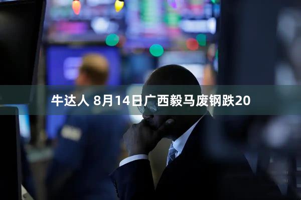 牛达人 8月14日广西毅马废钢跌20